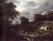 Jacob van Ruisdael Bleaching Ground in a hollow by a cottage Sweden oil painting artist